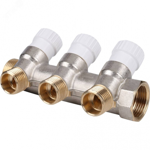 SMB 6851 341203 Коллектор распределительный 3/4', 3 отвода 1/2' STOUT  RG008SFVPKN72K