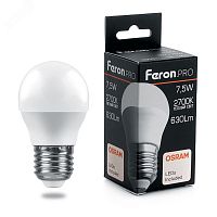 LB-1407 38074 Лампа светодиодная LED 7.5вт Е27 теплый матовый шар .PRO