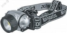 61437 Фонарь светодиодный NPT-H14-3AAA 1Вт COB LED 110лм 20м налобный пластик 20558