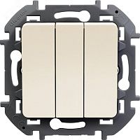 673641 Выключатель трехклавишный INSPIRIA 10 AX 250 В~ слоновая кость
