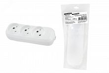 SQ1806-0416 Колодка розеточная 3 гнезда 2П б/з 10А 250В белая серии Народная