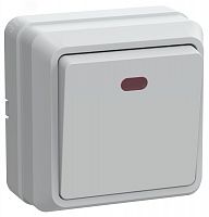 EVO11-K01-10-DC OKTAVA Выключатель 1-клавишный с индикацией для открытой установки 10А ВС20-1-1-ОБ белый GENERICA
