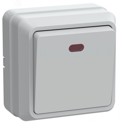 EVO11-K01-10-DC OKTAVA Выключатель 1-клавишный с индикацией для открытой установки 10А ВС20-1-1-ОБ белый GENERICA