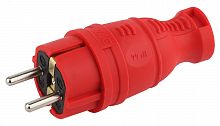Б0044547 Вилка каучуковая з/з прямая 16A IP44 красная V8-RED-IP44