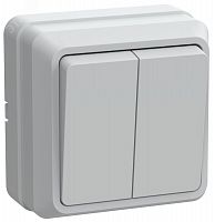 EVO20-K01-10-DC OKTAVA Выключатель 2-клавишный для открытой установки 10А ВС20-2-0-ОБ белый GENERICA