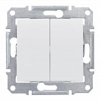 SDN0300121 Sedna Выключатель двухклавишный в рамку белый сх.5