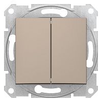 SDN0600168 Sedna Переключатель двухклавишный в рамку титан схема 6+6 Schneider Electric 