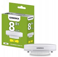 LL-T80-08-230-30-GX53-G Лампа светодиодная T80 таблетка 8Вт 230В 3000К GX53 GENERICA