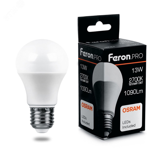 LB-1013 38032 Лампа светодиодная LED 13вт Е27 теплый .PRO