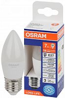 4099854186363 Лампа светодиодная свеча LED 7Вт Е27 4000К 600Лм 170-250В (замена 60Вт) OSRAM *