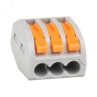351063 Клемма строительно-монтажная OptiKit СМК 222-413 с рычагом 3 отверстия 0.2-2.5(4.0)кв.мм КЭАЗ 