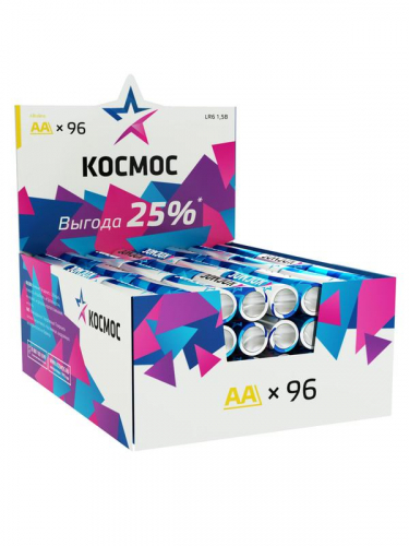 KOCLR6_96BOX Элемент питания алкалиновый AA/LR6 (уп.96шт) КОСМОС 