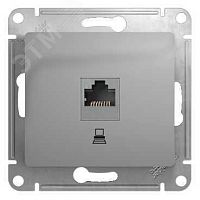 GSL000381K Розетка компьютерная 1-м СП Glossa RJ45 кат.5E механизм алюм. SE 