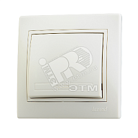 701-0303-100 Выключатель 1-кл. СП Mira 10А IP20 со вставкой крем. LEZARD 