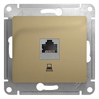 GSL000481K Розетка компьютерная 1-м СП Glossa RJ45 кат.5E механизм титан SE 