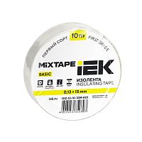 UIZ-13-10-10M-K01 Изолента ПВХ 0.13х15мм (рул.10м) бел. IEK 