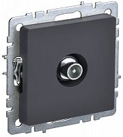 BR-A10-P-K53 Розетка телевизионная проходная TV СП Brite РТВ10-0-БрГ механизм графит IEK 