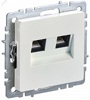 BR-K20-1-K36 Розетка компьютерная двойн. СП RJ45 кат.5E BRITE РК10-2-БрЖ механизм жемчуж. IEK 
