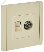 FP-AK20-1-K10 Розетка 2-м TV+RJ45 кат.5E FORTE&PIANO FP436 ваниль IEK 