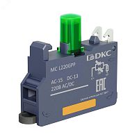 MC-L220GPP Блок контактный с клеммным безвинтовым зажимом со светодиодом на 220В зел. DKC 