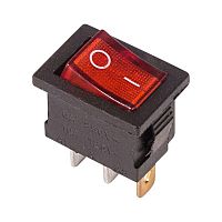 36-2150 Выключатель клавишный 250В 6А (3с) ON-OFF красн. с подсветкой Mini (RWB-206; SC-768) Rexant 