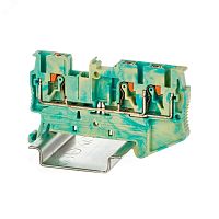 VPR-2.5-TWIN-PE-YG Клемма заземления зажим push-in 3 точки подключения 2.5кв.мм желт./зел. DKC 