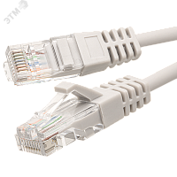 10-0141-5 Патч-корд кат.5E UTP 4х2 26AWG (7х0.16мм) Cu LSZH 1.5м сер. SUPRLAN 