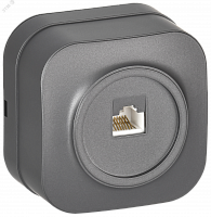 EKH10-K46M Розетка компьютерная ОП RJ45 кат.5E GLORY РК10-ХСм сталь матов. IEK 
