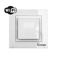 Extherm ET-44(w) Термостат программируемый по Wi-Fi с сенсорными кнопками и датчиком темпер. пола; расписанием на неделю; совместим с рамками с внутрен. размером 56х56мм Schneider Unica; Exxact и Legrand Valena бел. 