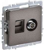 BR-AK20-1-K45 BRITE Розетка двойная TV+RJ45 кат.5E РТВ/РК12-БрТБ темная бронза