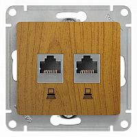 GSL000585KK Розетка Glossa двойная компьютерная RJ45 + RJ45 кат.5E механизм дуб Systeme Electric