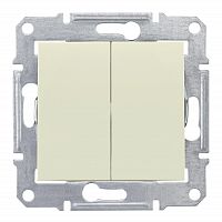 SDN0300147 Sedna Выключатель двухклавишный в рамку бежевый схема 5 Schneider Electric