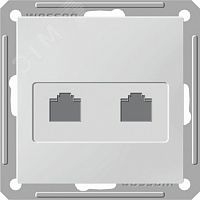 RSI-251KK5E-1-86 Розетка компьютерная 2-м СП W59 RJ45 кат.5E механизм бел. SE 