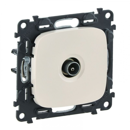 753851 Розетка телевизионная TV 1-м Valena Allure 0-2400МГц с топологией "звезда" с лицев. панелью механизм сл. кость Leg 