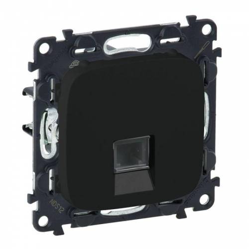 753950 Розетка компьютерная 1-м Valena Allure RJ45 кат.5E UTP с лицев. панелью механизм антрацит Leg  фото 2