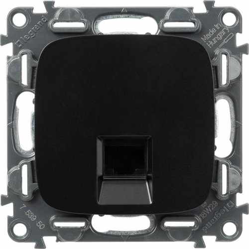 753950 Розетка компьютерная 1-м Valena Allure RJ45 кат.5E UTP с лицев. панелью механизм антрацит Leg  фото 4