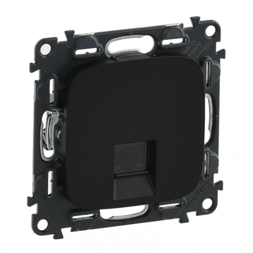 753950 Розетка компьютерная 1-м Valena Allure RJ45 кат.5E UTP с лицев. панелью механизм антрацит Leg 