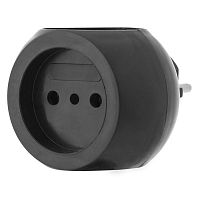 11-1063-1 Разветвитель 3-м 6А IP20 Шар 220В черн. Rexant 