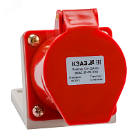 222756 Розетка 124 32А 380В AC 3P+PE 6ч для монтажа на поверхность IP44 КЭАЗ 