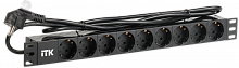 PH22-9D1 Блок розеток 9 мест PDU (немец. станд.) DIN49440 алюм. профиль 1U шнур 2м; вилка DIN 49441 (немец. станд.); черн. ITK 
