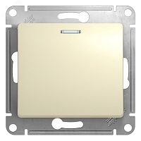GSL000213 Выключатель 1-кл. СП Glossa 10А IP20 (сх. 1а) 10AX с подсветкой механизм беж. SE 