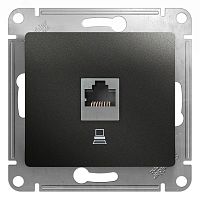 GSL000781K Розетка компьютерная 1-м Glossa RJ45 кат.5E механизм антрацит SE 