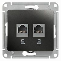 GSL000785KK Розетка компьютерная 2-м Glossa RJ45 кат.5E механизм антрацит SE 