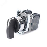 SB4BJ33 Переключатель SB4 в сборе модульный 22мм 3 позиции с фиксацией ручка 2НО