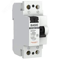 elcb-2-25-30e-sim Выключатель дифференциального тока (УЗО) 2п 25А 30мА тип AC Basic электрон.EKF 