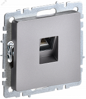 BR-K10-1-K46 Розетка компьютерная СП RJ45 кат.5E BRITE РК10-БрС механизм сталь IEK 