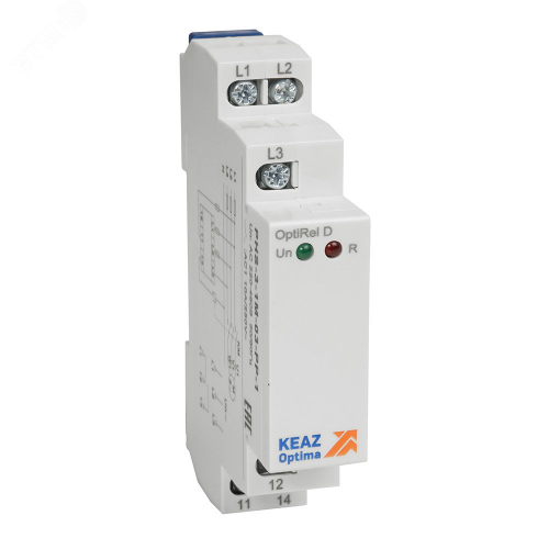 331988 Реле контроля фаз OptiRel D PHS-3-1M-03-PP-1 чередования обрыва фаз 3Ф 1СО КЭАЗ 