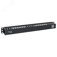 TRP-1CORF-PL-BK Органайзер кабельный TERACOM PRO с крышкой 19'' 1U пластиковый черный