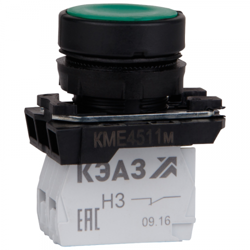 248247 Кнопка КМЕ 4511м 1но+1нз цилиндр IP54 зел. КЭАЗ 