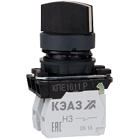 248268 Переключатель КПЕ1611Р 1но+1нз ручка фикс 2поз IP65 черн. КЭАЗ 